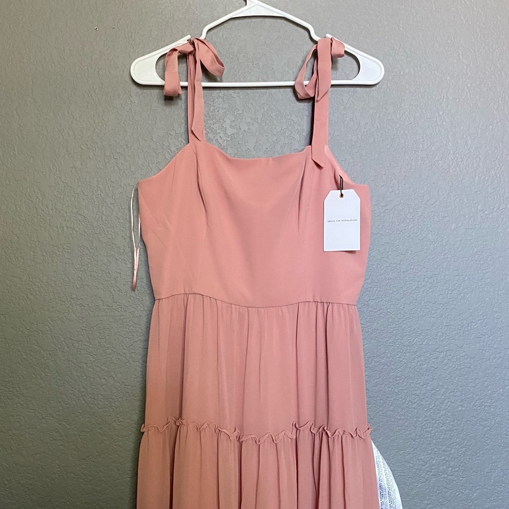 NTW Dress the Population Pink Maxi Dress, Large